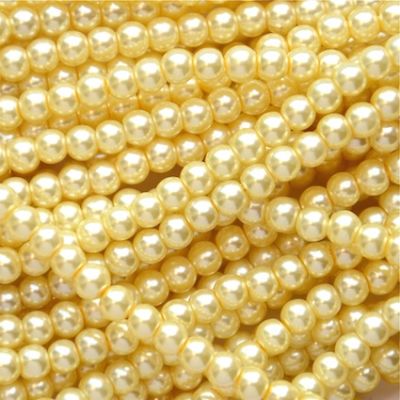 GP403 4mm Cream Glass Pearls