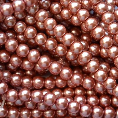 GP606 6mm Dusky Rose Glass Pearls