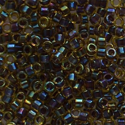 DB1740 Dark Amethyst Lined Chartreuse AB Delica