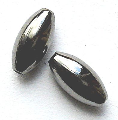 MB006GR Large Grey Black Oat Bead