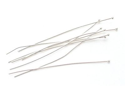 FN030 Silver Ball Headed Pin 0.5mm thickness