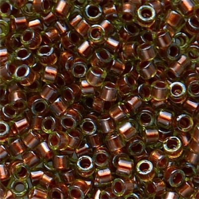 DB1703 Copper Pearl Lined Chartreuse Delica