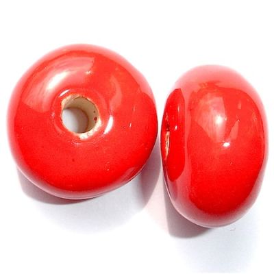 CE112 26x15mm Red Fat Ceramic Donut