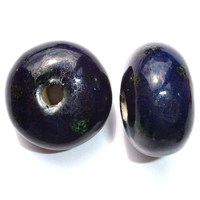 CE115 26x15mm Blue & Green Fat Ceramic Donut