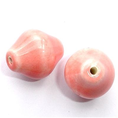 CE120 16x14mm Pale Pink Rhomboid Ceramic Bead