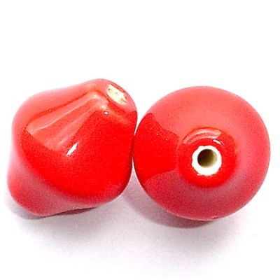 CE122 16x14mm Red Rhomboid Ceramic Bead
