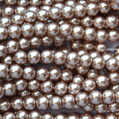GP612 6mm Latte Glass Pearls