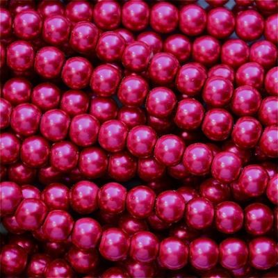 GP615 6mm Magenta Glass Pearls