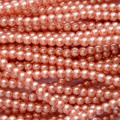 GP416 4mm Warm Peach Glass Pearls