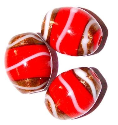 GL3260 18x13mm Red and Goldstone Oval