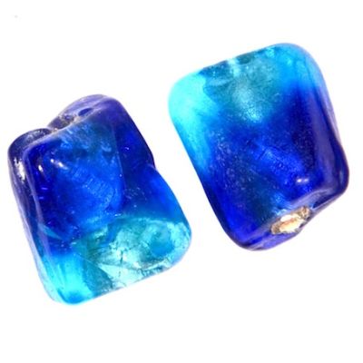 GLx0877 15x12mm Blue/Turquoise SL Twist Lozenge