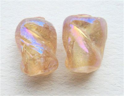 GLx0949 8x6mm Peach Twisted Tube