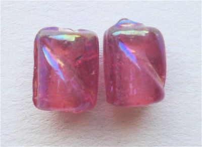 GLx0955 8x6mm Pale Pink Twisted Tube