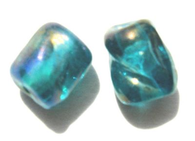 GLx0957 8x6mm Teal Twisted Tube