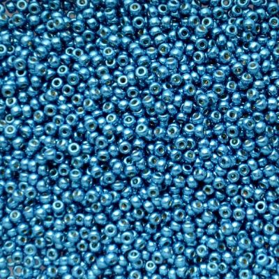 RC11-5114 Dur Galv Dk Capri Blue Size 11 Seed Beads