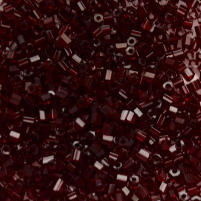 HEX158 Garnet Size 11 Hex Beads