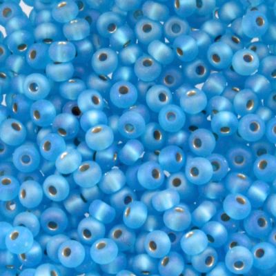 RC591 Silver Lined Frost Turquoise AB Size 6 Seed Bead