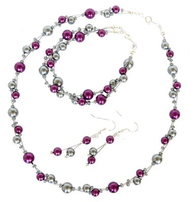 Tunis Aubergine and Pewter Set