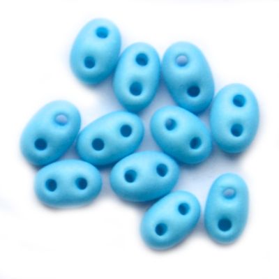 TW124 Matt Opaque Turquoise Twin Beads
