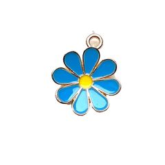 MB1095 16mm Cornflower Blue Flower Pendant