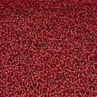 15-0011 Silver Lined Dark Red Size 15 Seed Beads