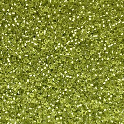 15-0014F Matt SL Chartreuse Size 15 Seed Beads