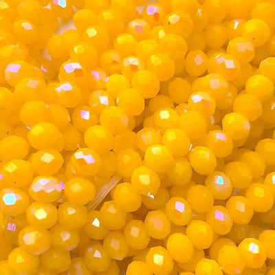 CC1275 4x6mm Faceted Canary Yellow Rondelle
