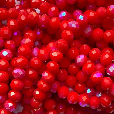 CC1276 4x6mm Faceted Scarlet Rondelle