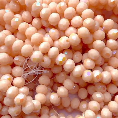 CC1279 4x6mm Faceted Peach Rondelle