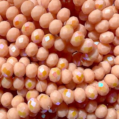 CC1311 6x8mm Faceted Peach Rondelle