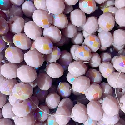 CC1313 6x8mm Faceted Lilac Smoke Rondelle