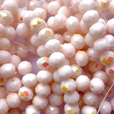 CC1315 6x8mm Faceted Pale Peach Rondelle