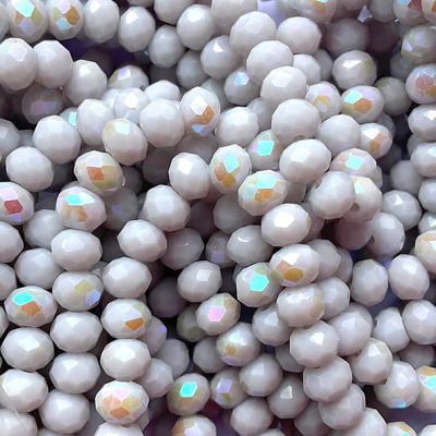 CC1331 4x6mm Faceted Lilac Smoke Rondelle