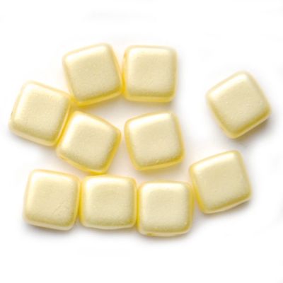 GL5858 Ivory Pearl 2 Hole Tile Bead
