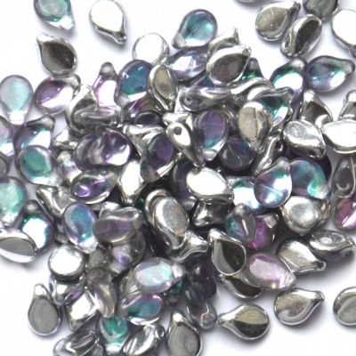 GL5726 Half Silver/Clear AB Pip Beads