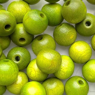 WD1018 10mm Green Wooden Beads