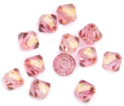 CB322 3mm French Rose Crystal Bicone