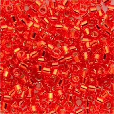 DB0043 Silver Lined Red Orange Delica