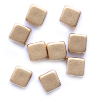 GL6164 Met Gold Diamond Tile Beads