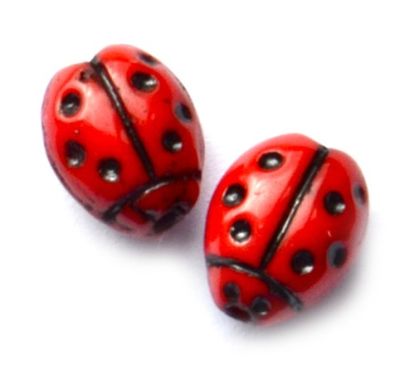 GL1030 10x8mm Red Ladybird Bead