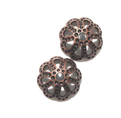 FN092 5mm Antique Copper Filigree Bead Cup