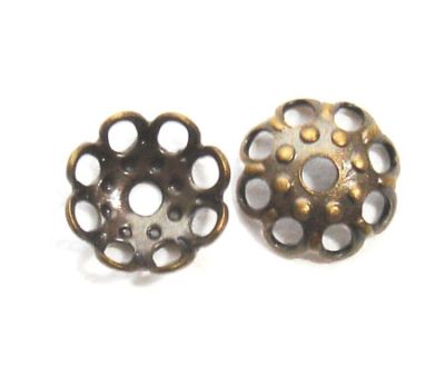 FN092 5mm Burnished Gold Filigree Bead Cup