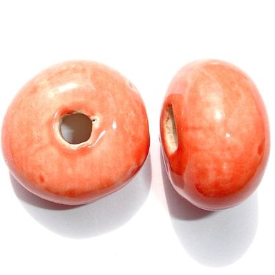 CE110 26x15mm Pale Pink Fat Ceramic Donut