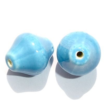 CE121 16x14mm Turquoise Rhomboid Ceramic Bead