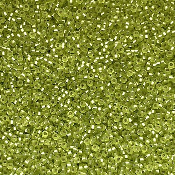 15-0014F Matt SL Chartreuse Size 15 Seed Beads