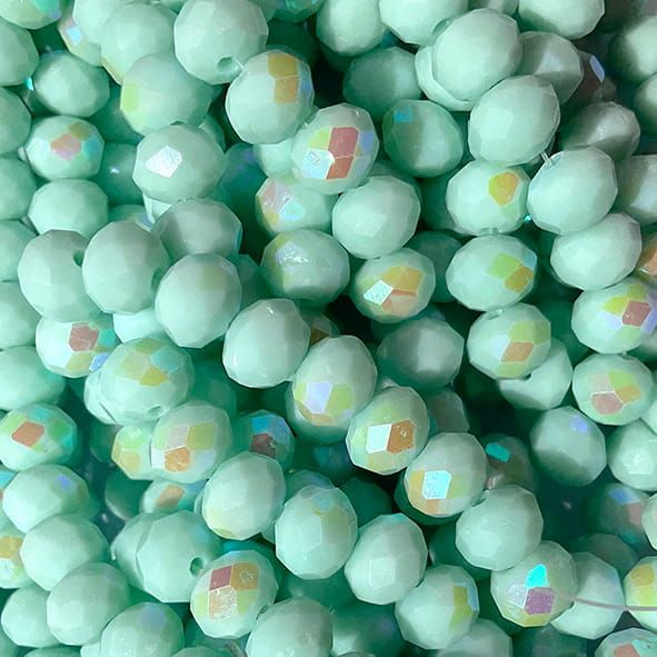 CC1314 6x8mm Faceted Pale Jade Rondelle