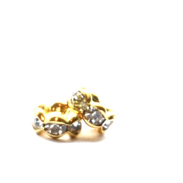 DR210 5mm Gold/Crystal Crown Rondelle