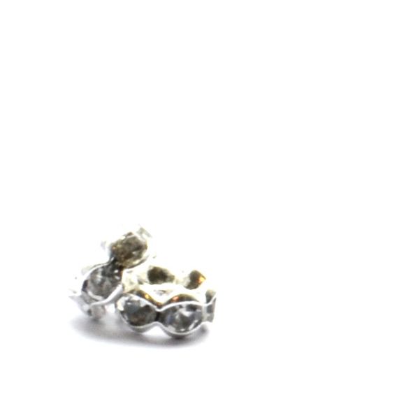 DR212 5mm Silver/Crystal Crown Rondelle
