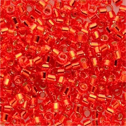 DB0043 Silver Lined Red Orange Delica