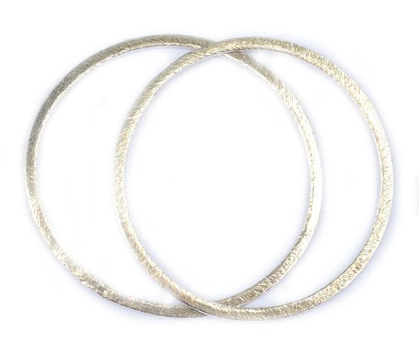 MB413 40mm Silver Brushed Metal Round Link